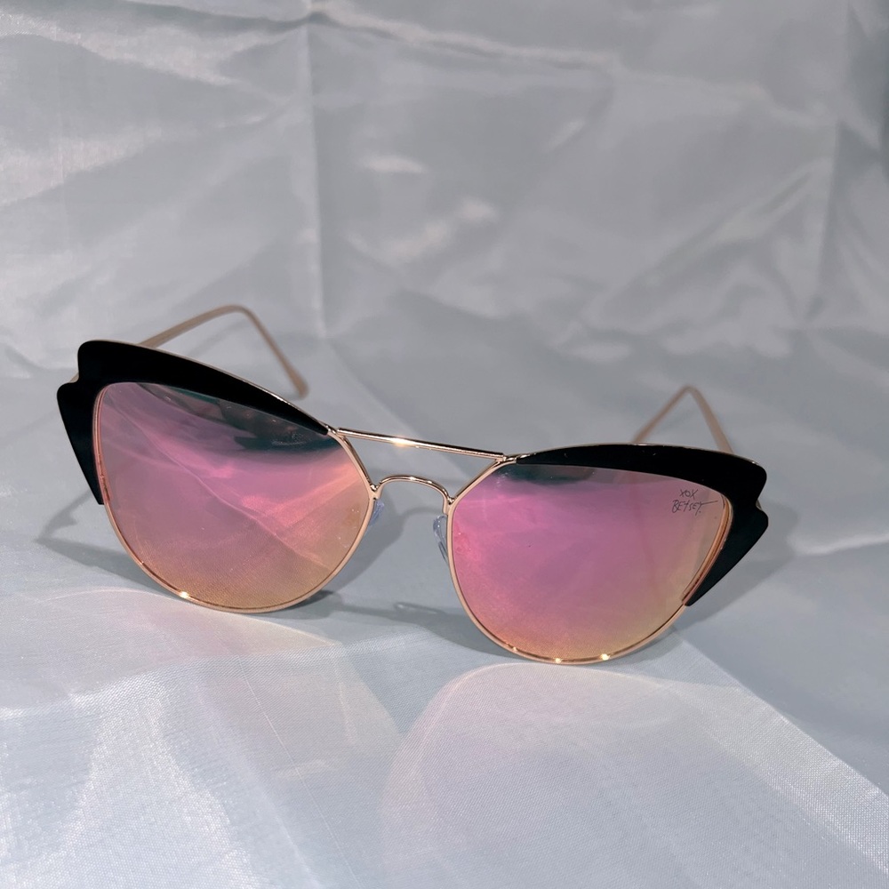 Betsey Johnson Iridescent/ Mirrored Cat Eye Sunglasses